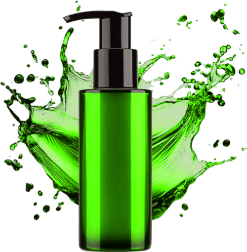 Beautycreme in grüner Flasche
